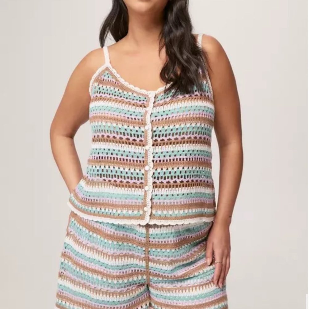 Plus size Crochet cami tank top